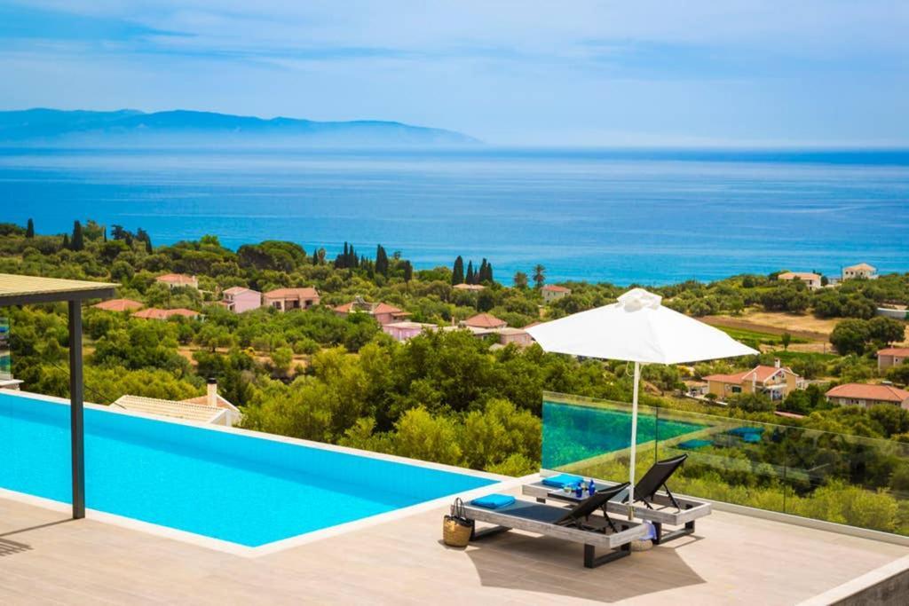 New Villa Blue With Private Pool At Trapezaki Livathos  Dış mekan fotoğraf