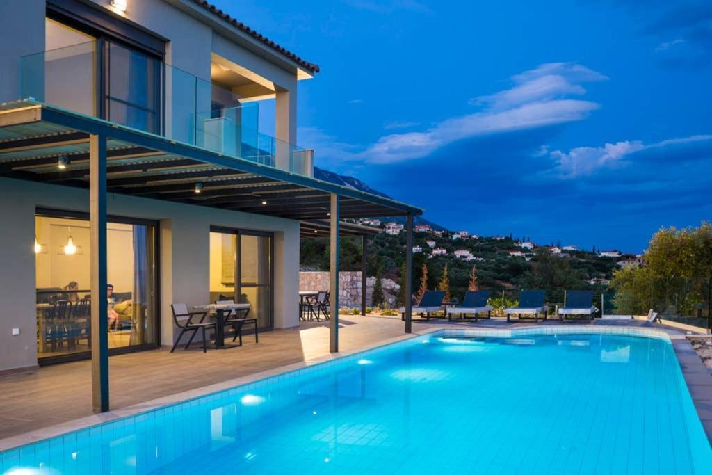 New Villa Blue With Private Pool At Trapezaki Livathos  Dış mekan fotoğraf