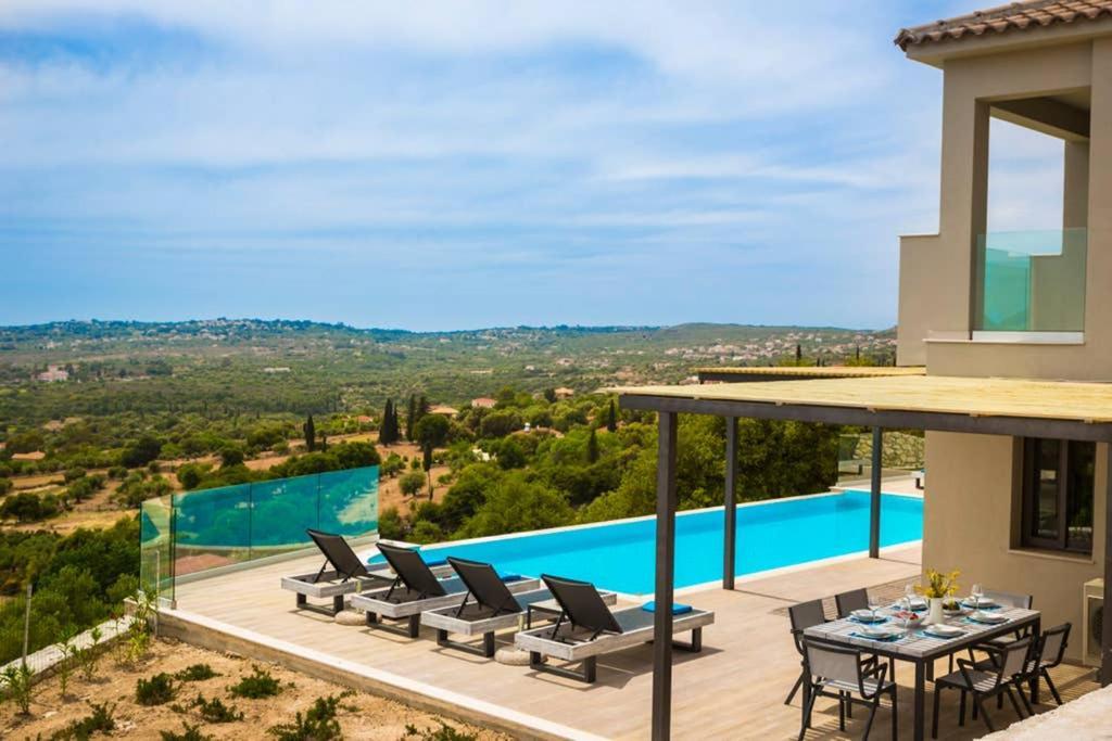 New Villa Blue With Private Pool At Trapezaki Livathos  Dış mekan fotoğraf
